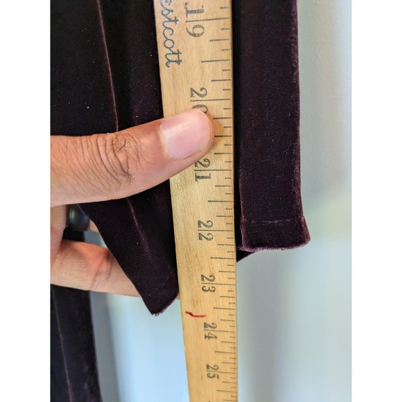 Eileen Fisher‎ Velvet Midi Dress Rayon Silk Blend Long Sleeve Plum Petite (MINT) - Picture 5 of 8